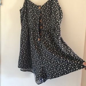 Floral romper. Dark blue
